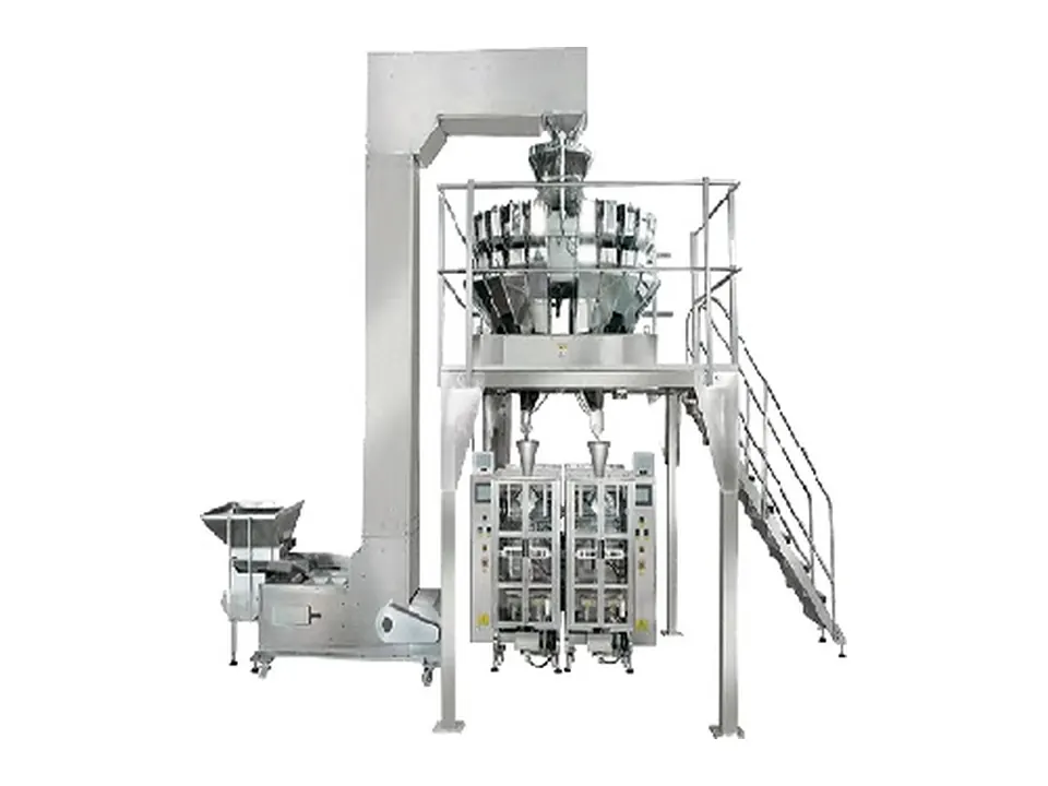 Double bagger VFFS packaging machine with multihead weigher